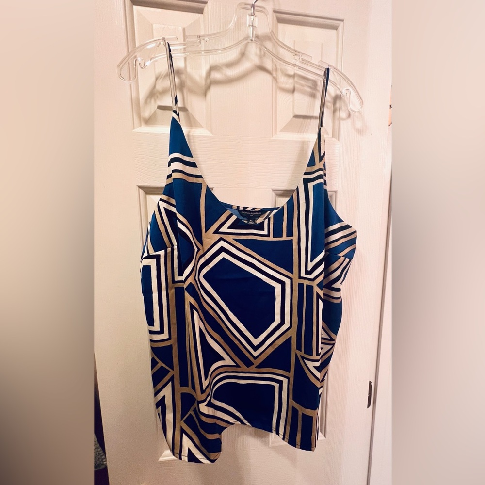 Banana Republic Factory Geometric Print Spaghetti Strap Shirt Women’s XL NWT